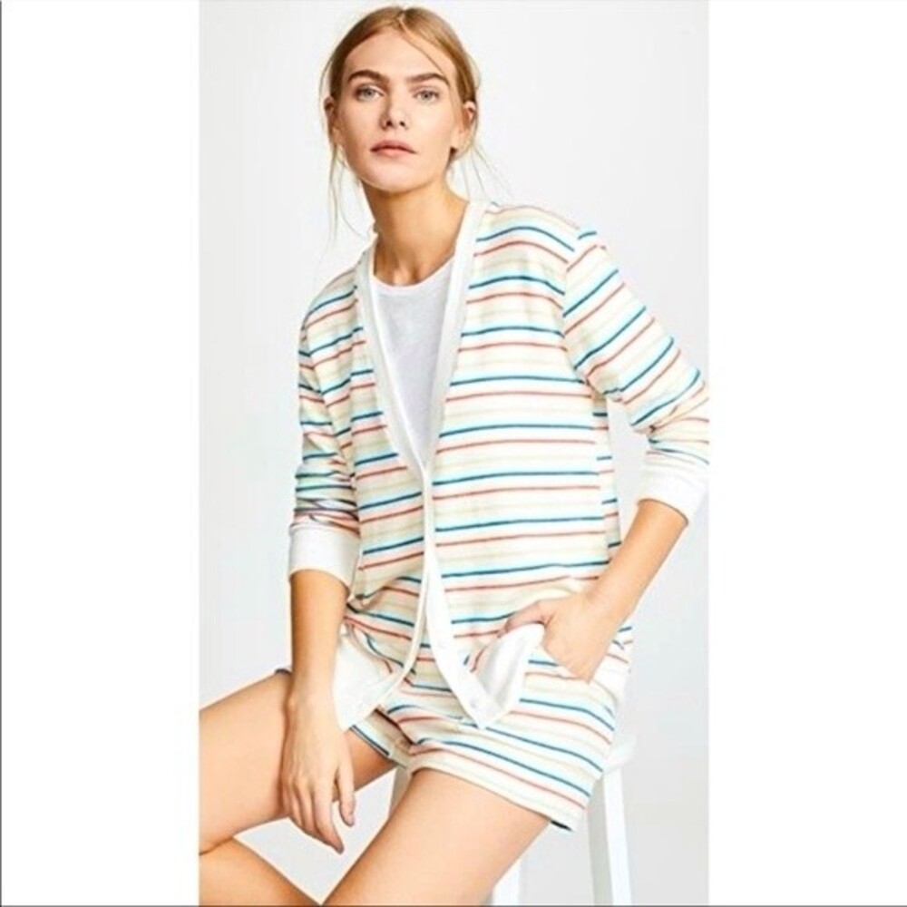 LNA Brushed Don Rainbow Stripe Tunic Length Cardigan XS